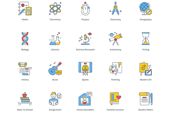 100 Online Education Icons in Graphics - product preview 2