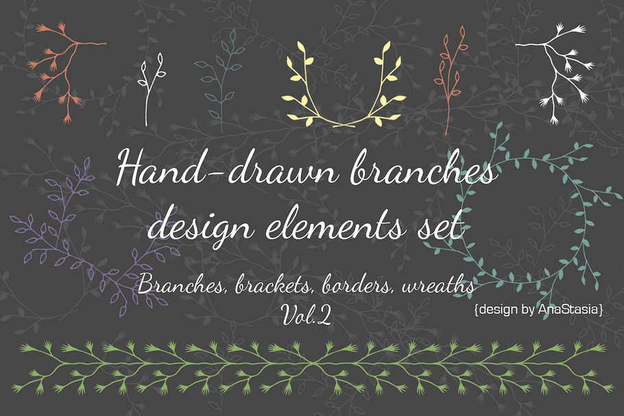 Hand-drawn branches set2 in Objects - product preview 8