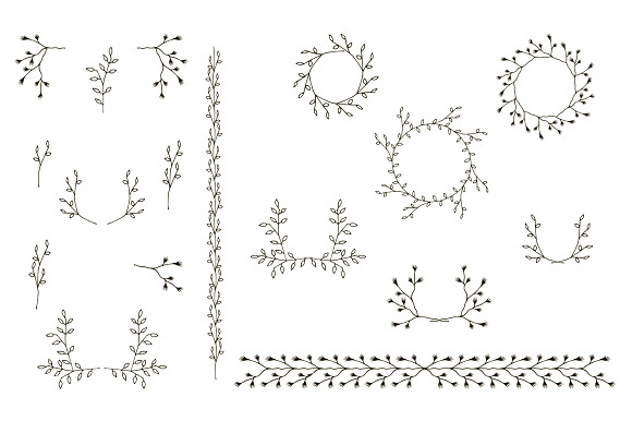 Hand-drawn branches set2 in Objects - product preview 1
