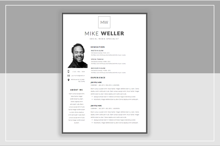Mike W Resume and Cover Template