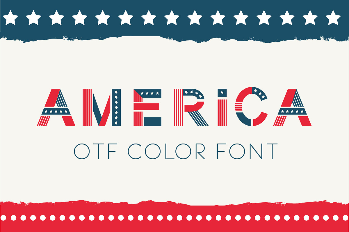 America otf color font. in Colorful Fonts - product preview 8