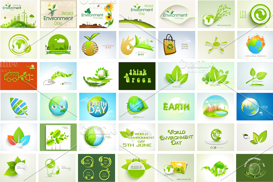Go Green, Earth Day - Bundle (EPS10) in Illustrations - product preview 8