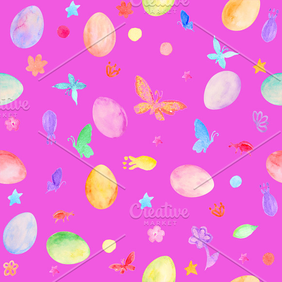 Watercolor Easter Eggs Pattern in Patterns - product preview 2