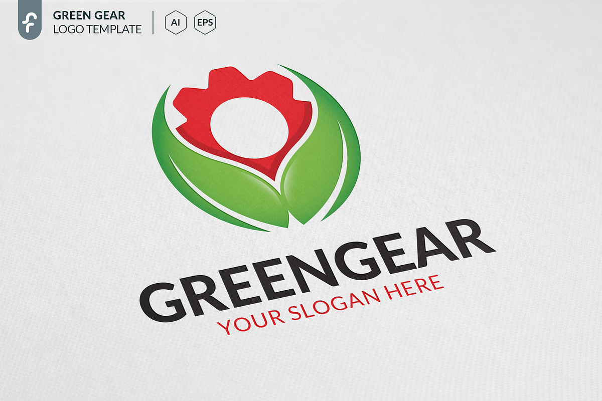 Green Gear Logo in Logo Templates - product preview 8