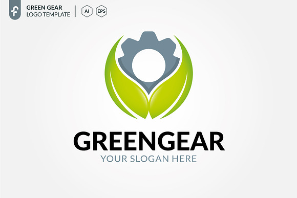 Green Gear Logo in Logo Templates - product preview 1