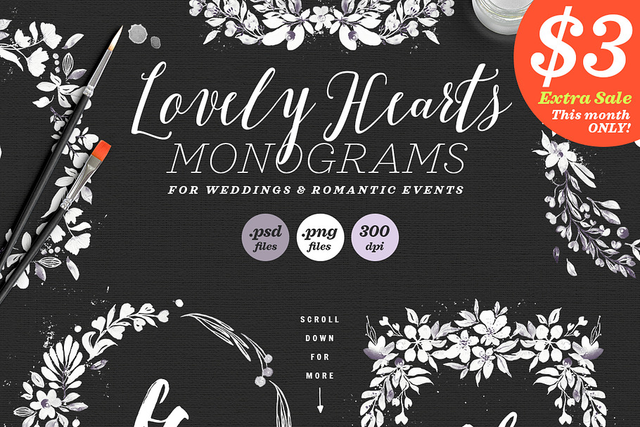 Lovely Hearts Monograms V in Illustrations - product preview 8