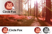 Cute Fox In Circle Logo Emblem