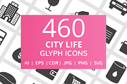 460 City Life Glyph Icons