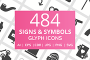 484 Signs & Symbols Glyph Icons