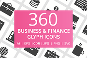 360 Business & Finance Glyph Icons