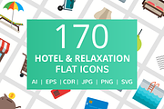 170 Hotel & Relaxation Flat Icons