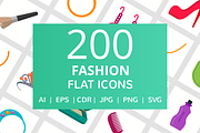 200 Fashion Flat Icons