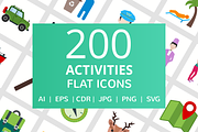 200 Activities Flat Icons