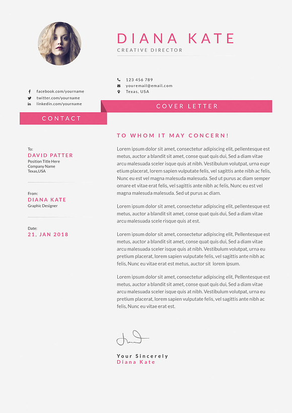 Professional Resume in Letter Templates - product preview 2
