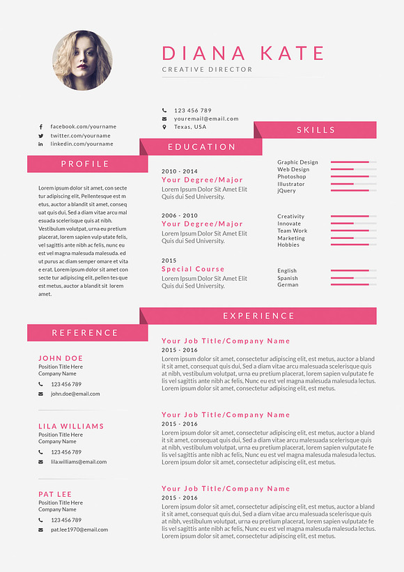 Professional Resume in Letter Templates - product preview 3