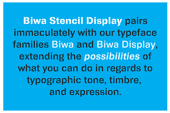 Biwa Stencil Display in Sans-Serif Fonts - product preview 4