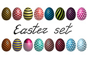 Easter eggs vector set icons