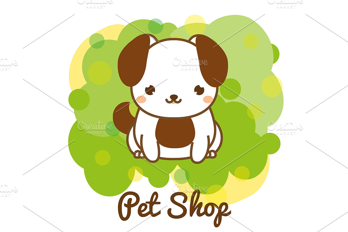 Pet shop banner with cute dog in Icons - product preview 8