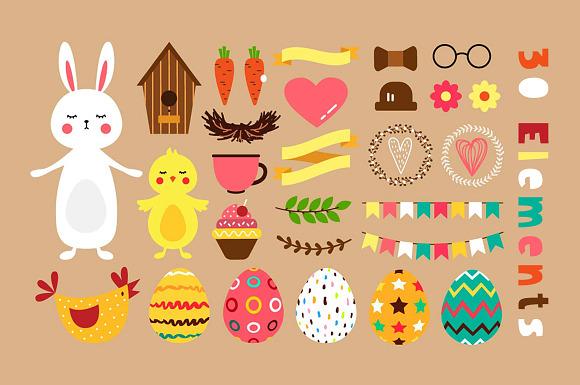 Easter Friends - Vector kit  in Illustrations - product preview 1