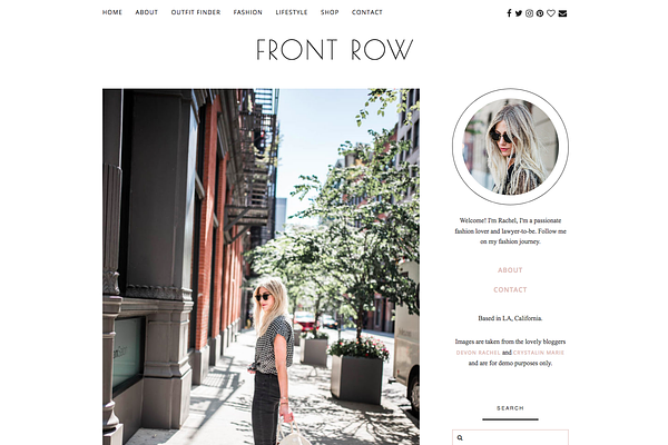 Fashion Blog Shop Theme - Front Row