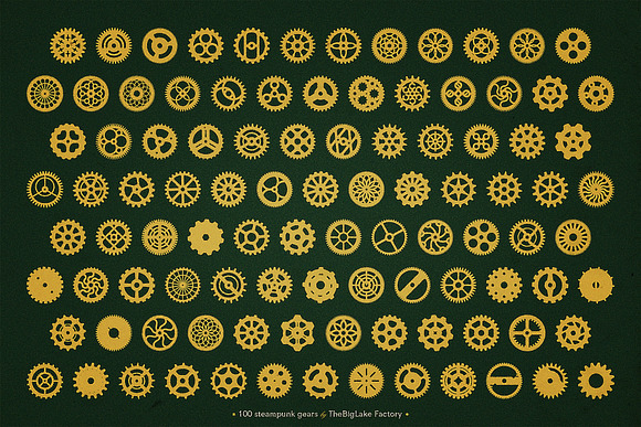 100 vector gears (Ai, Eps, Png, Jpg) in Objects - product preview 1