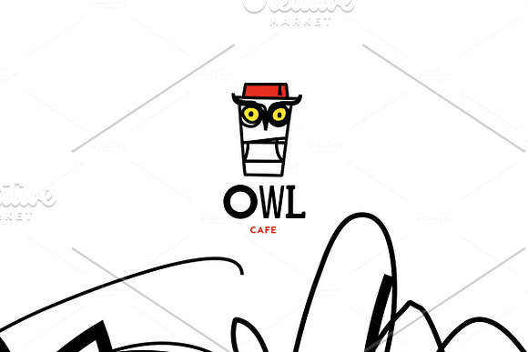 Owl cafe Logo in Logo Templates - product preview 1