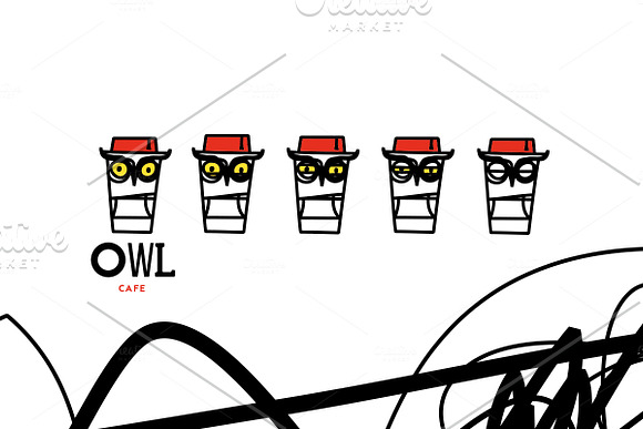 Owl cafe Logo in Logo Templates - product preview 2