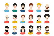 People heads icons. Face avatar.