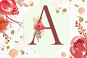  Floral Alphabet & Graphics