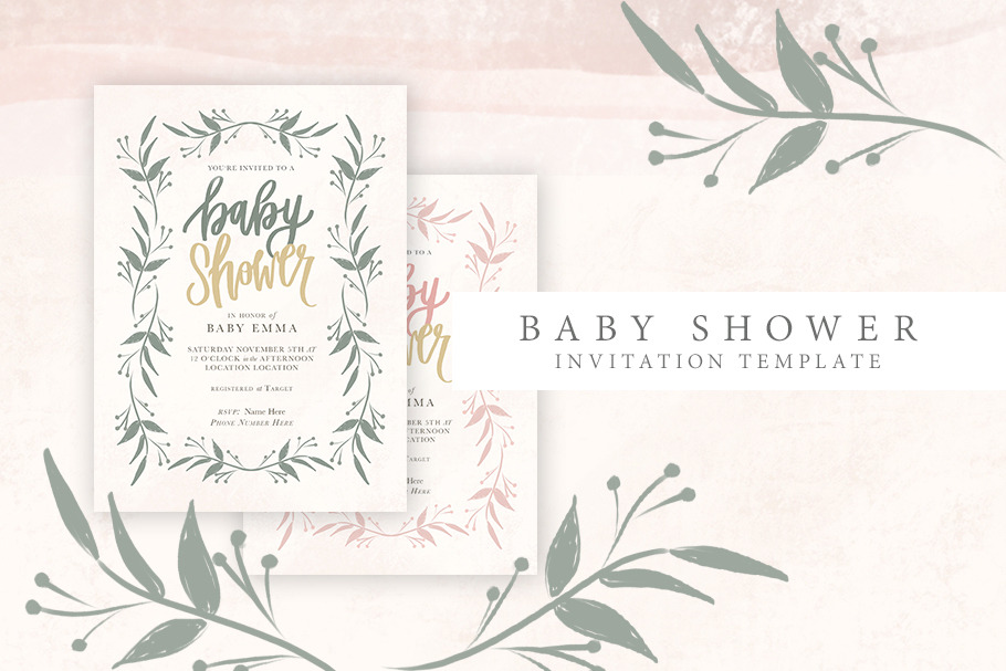 Feminine Baby Shower Invitation