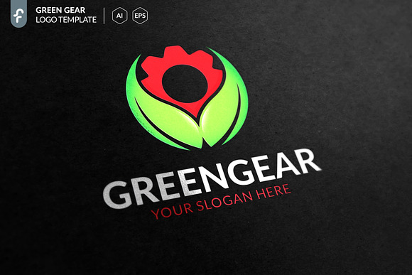 Green Gear Logo in Logo Templates - product preview 4