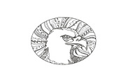 Bald Eagle Head Doodle Art