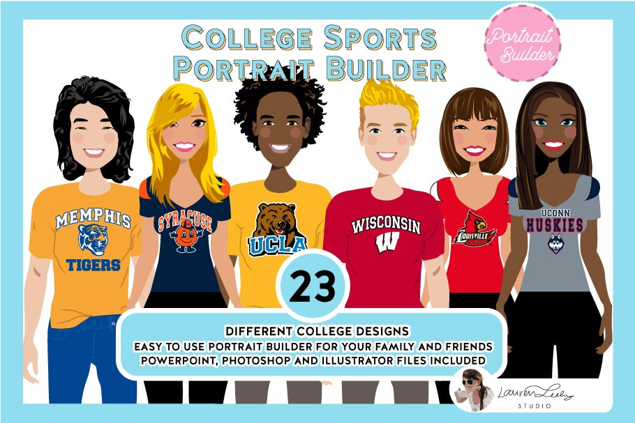 College Sports Fans Portrait Creator in Illustrations - product preview 8
