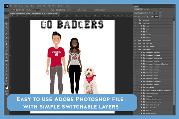 College Sports Fans Portrait Creator in Illustrations - product preview 4
