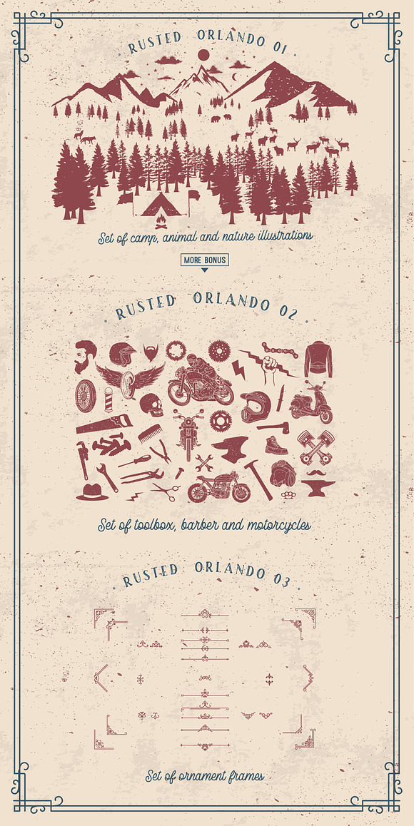 Rusted Orlando + Extras (30% OFF) in Display Fonts - product preview 8