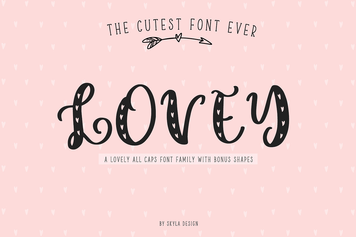 Cute heart font family Lovey in Script Fonts - product preview 8