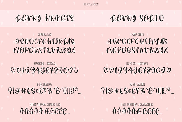 Cute heart font family Lovey in Script Fonts - product preview 4