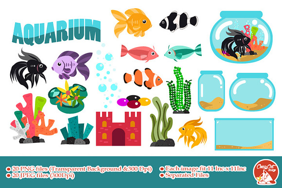Aquarium Digital Clipart in Illustrations - product preview 1