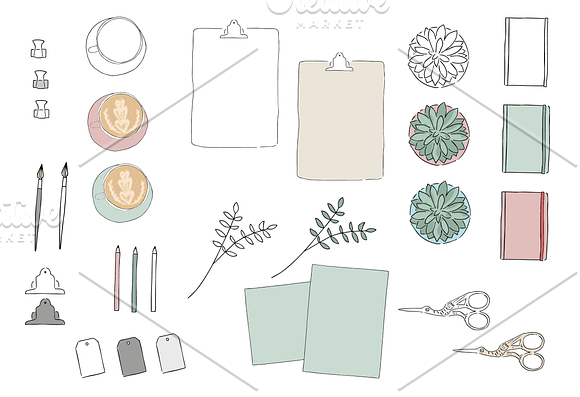 Illustrated Flatlay/Scene Creator N2 in Illustrations - product preview 1