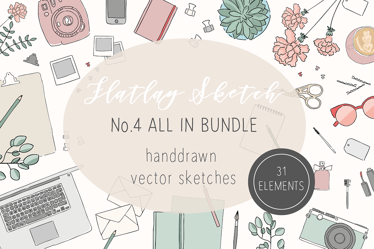 Illustrated Flatlay/Scene Creator N4 in Illustrations - product preview 8
