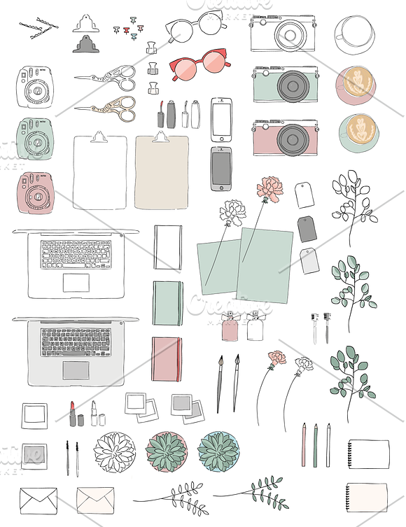 Illustrated Flatlay/Scene Creator N4 in Illustrations - product preview 1
