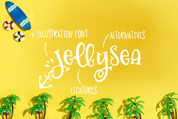 Jellysea - Font Duo + Summer Doodles in Scrapbooking Fonts - product preview 1