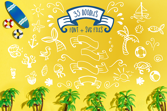 Jellysea - Font Duo + Summer Doodles in Scrapbooking Fonts - product preview 6