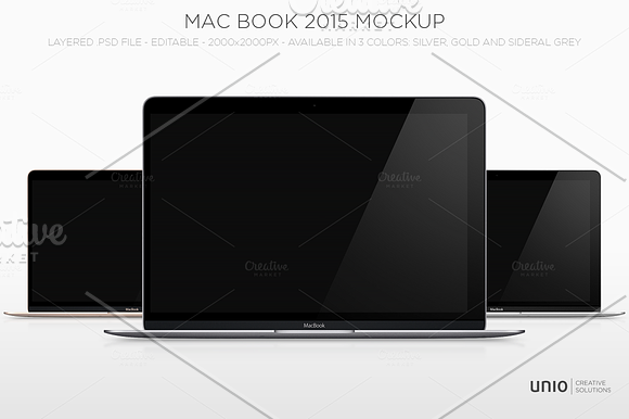 Macbook 2015 - 3 finishes in Mobile & Web Mockups - product preview 2