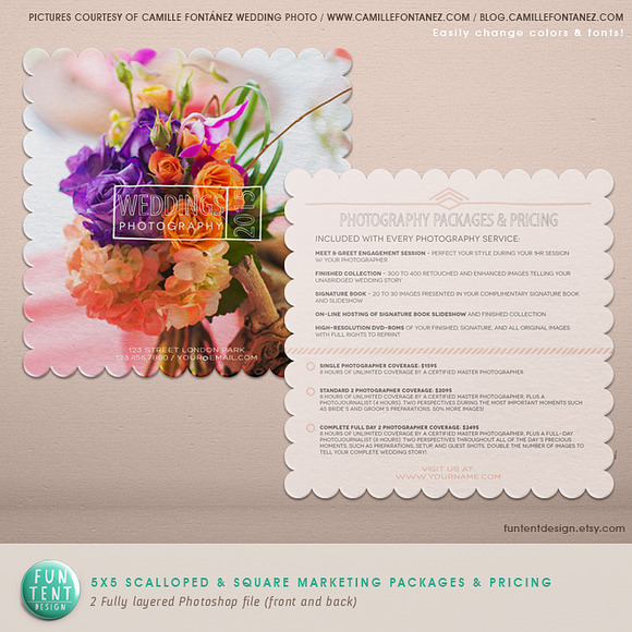 5x5 scalloped or square marketing in Stationery Templates - product preview 1