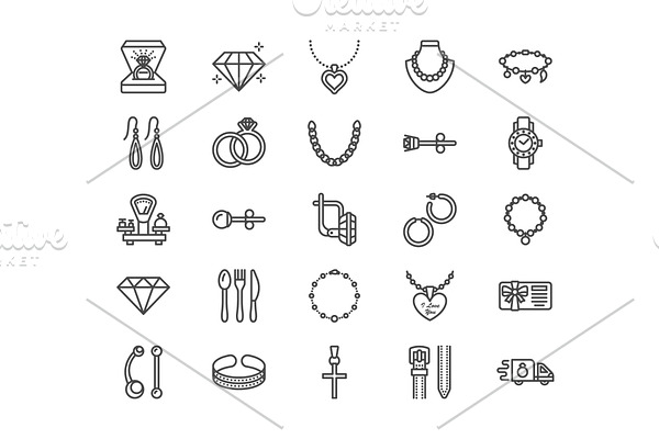 Jewelry Line Icons