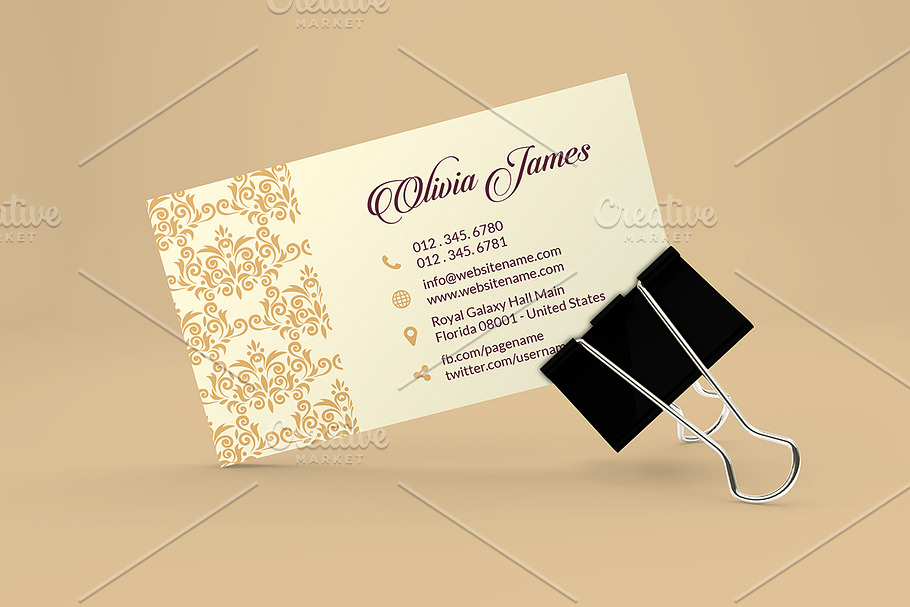 Vintage Floral Business Card in Business Card Templates - product preview 8