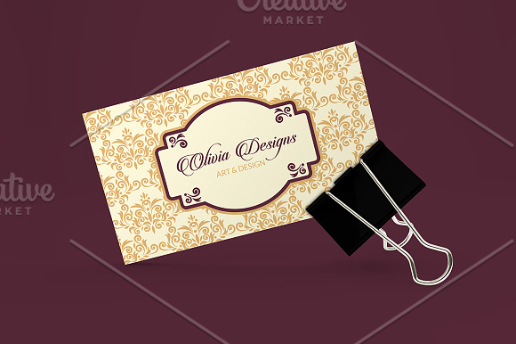 Vintage Floral Business Card in Business Card Templates - product preview 1
