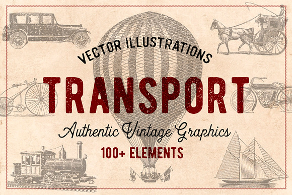 100 Vintage Vehicles (Vector) in Illustrations - product preview 6