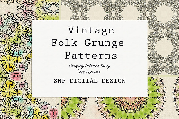 Folk Grunge Patterns:  Vintage 1 in Patterns - product preview 1